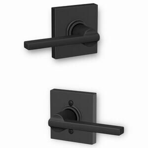 Schlage Latitude Door Handle Passage Matte Black F10LAT622COL NWT